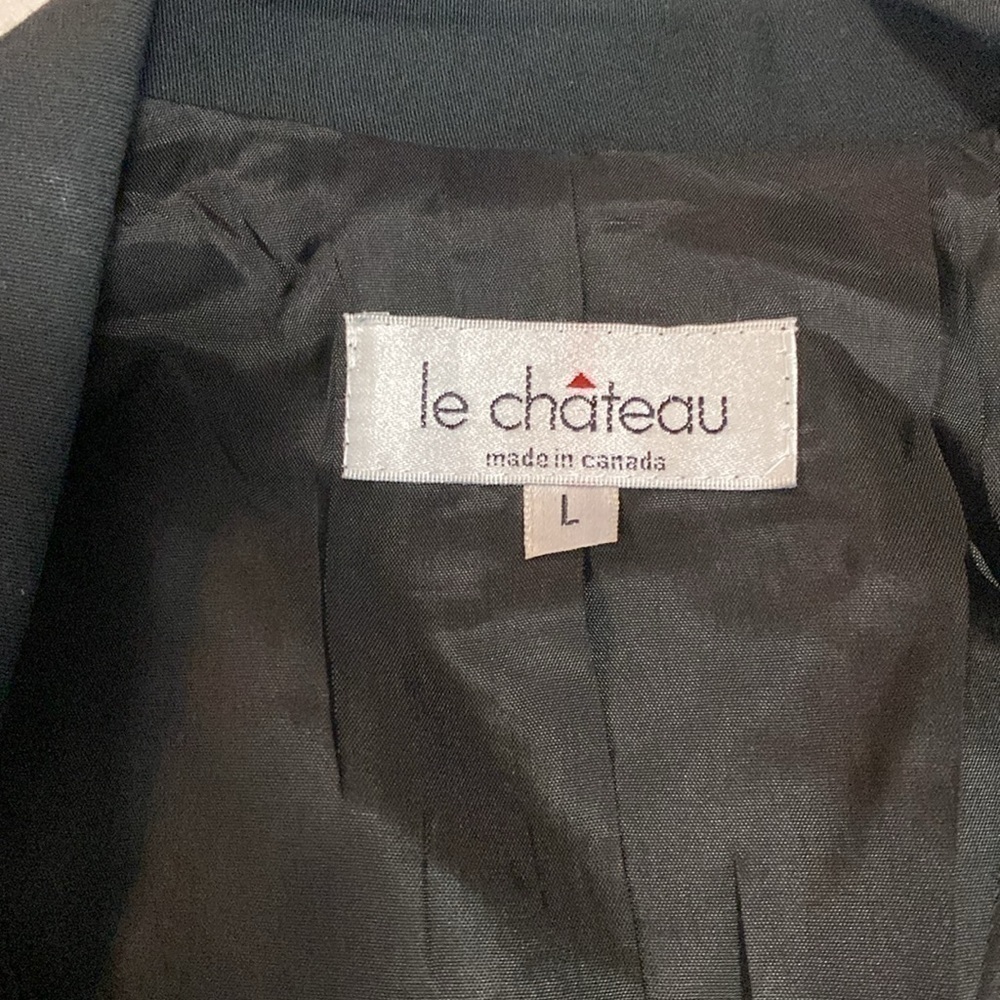 Le Chateau vintage  Black FITTED Jacket Sz L - Picture 6 of 14